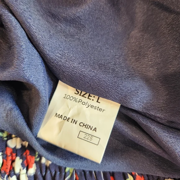 Floral Two Piece Set Maxi Skirt & Ruffle Crop Top Size Large Boho Cottagecore - Picture 7 of 7